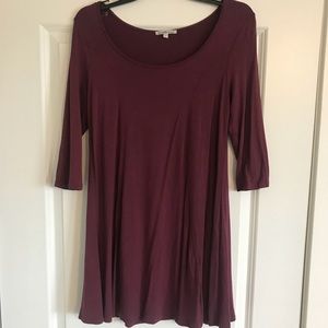 Maroon Charlotte Russe Dress with Half Sleeves